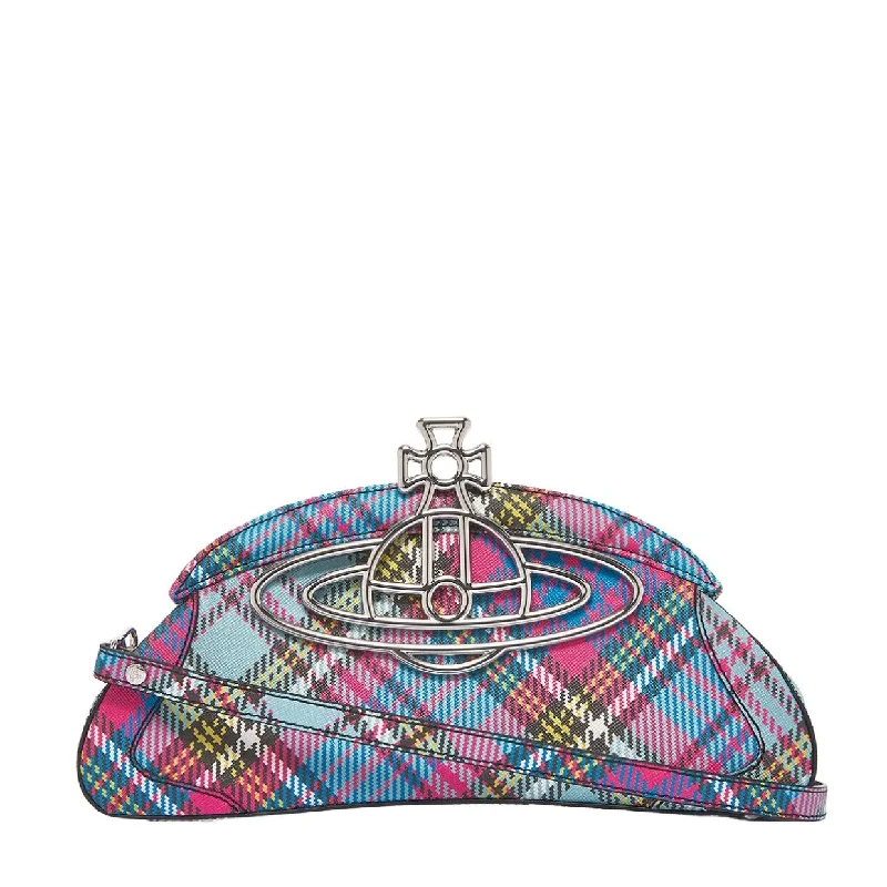 Seasonal Clearance Vivienne Westwood Amber Tartan Check Clutch Bag High-Fashion Handbags At Reduced Costs