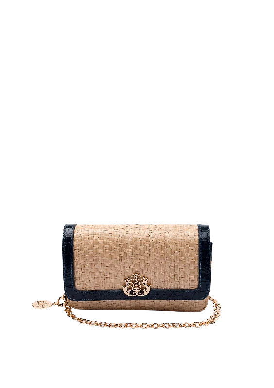 Bags With Tsa-Approved Features BOLSA CARTEIRA EM PALHA COM CORRENTE TRANSVERSAL Trendy Purses With Limited-Time Offers