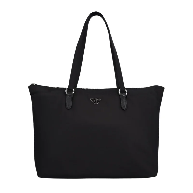 Top Deals Emporio Armani Eagle Plaque Black Nylon Tote Bag Flash Sale On Designer Bags