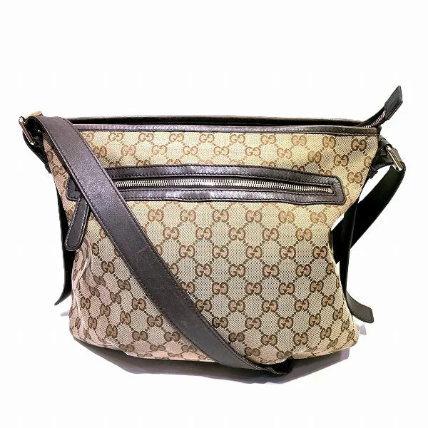 Season Offer Gucci GG Canvas Leather Shoulder Bag 388930 Flash Sale On Handbags
