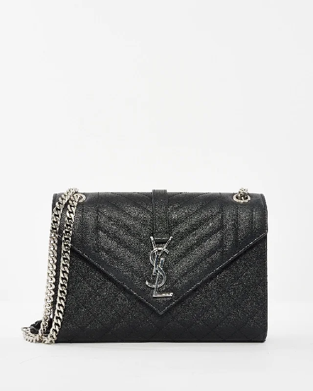Trendy Women's Wear Collection Saint Laurent Black Quilted Leather Medium Envelope Chain Bag Limited-Stock Handbag Sale For A Stylish Look