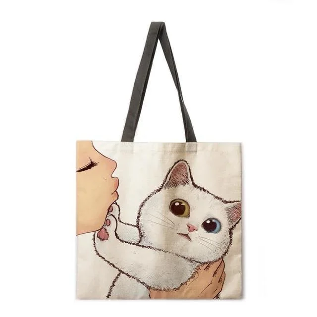 Durable And Fashionable Bags For Daily Use Kiss Cat Tote Bag Unmissable Deals On Everyday Handbags