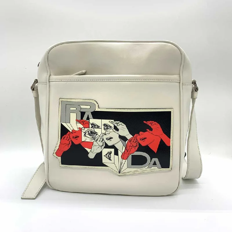 Imeless Style Prada Comic Print Leather Shoulder Bag Flash Sale On Designer Bags