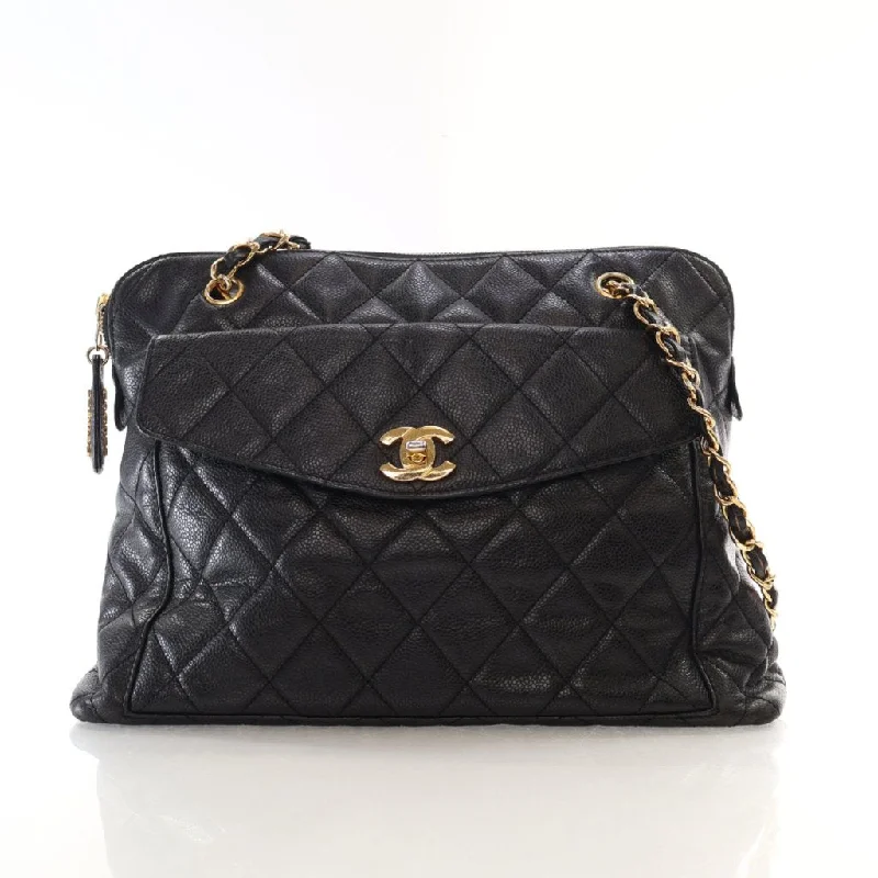 Chanel Quilted Shoulder Bag Black Caviar