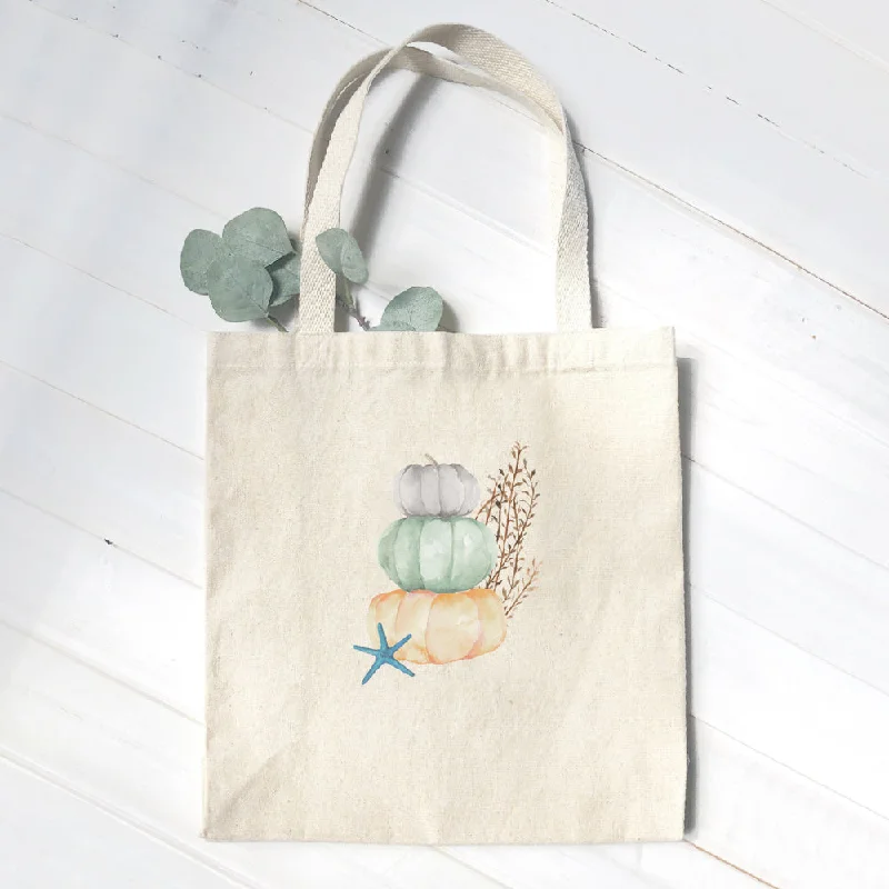 Coastal Pumpkin Stack - Canvas Tote Bag