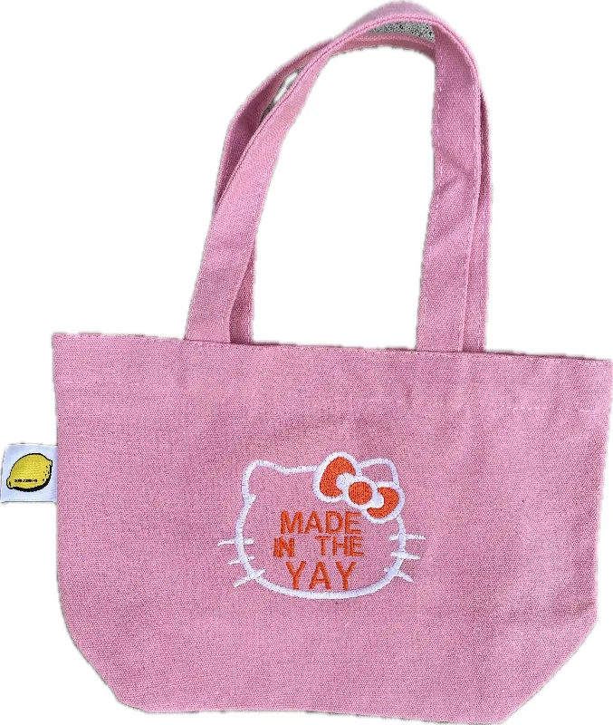 HK Made In The Yay Mini Pink Tote (White/Orange Tones)