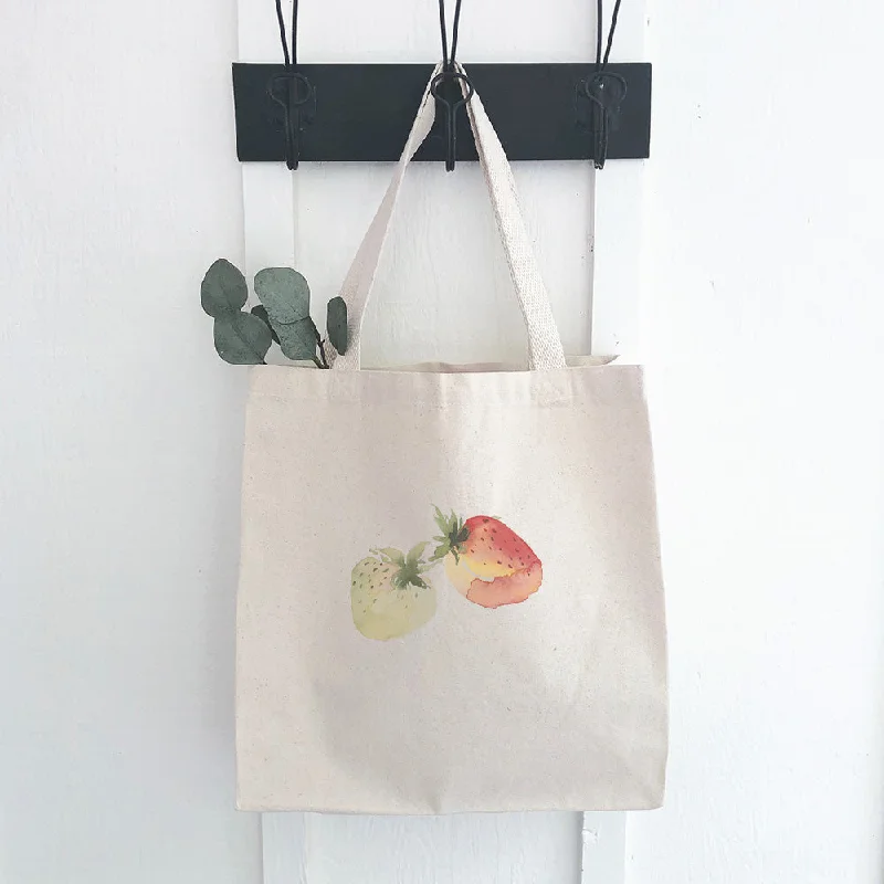 Watercolor Strawberry Pair - Canvas Tote Bag