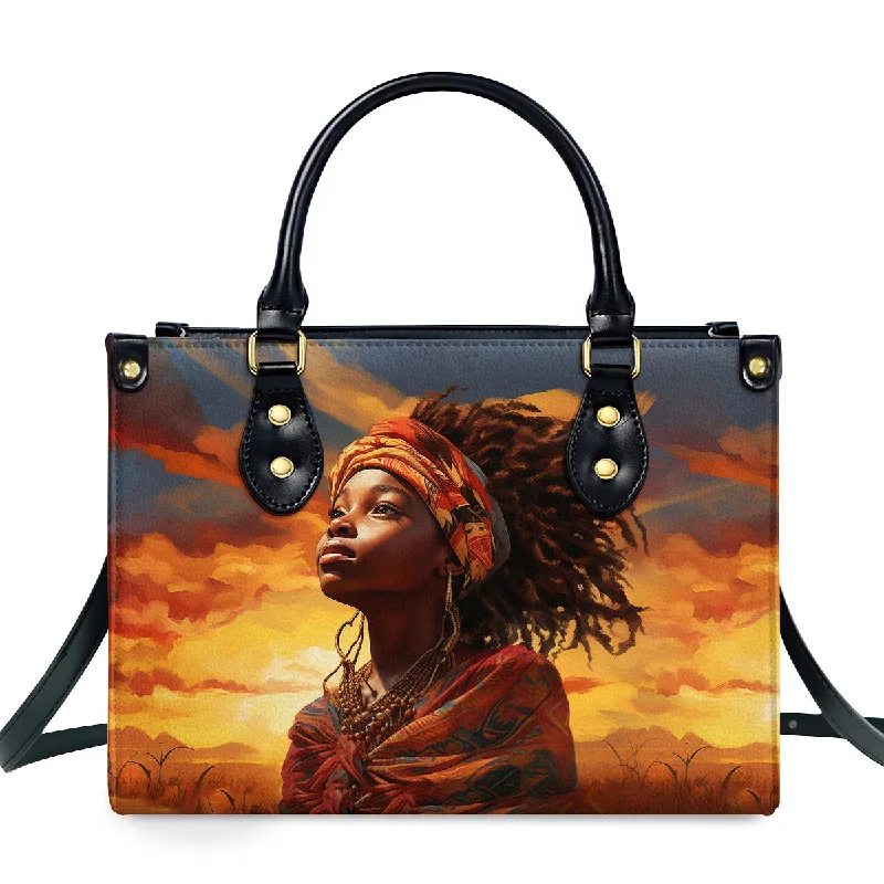 Bold Fashion Sales AfroArt "Dreaming" - Leather Handbag MB68 Grab Your Favorite Handbags At Discounted Prices