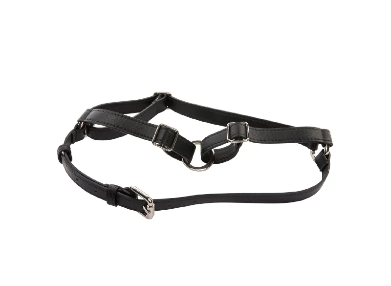 Black Vegan Leather Harness Silver Hardware Limited-Stock Bag Clearance – Hurry