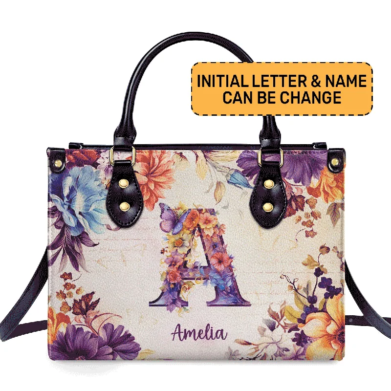 Classy Style Discounts Initial Letter - Personalized Leather Handbag SB98 Elegant Bags With Limited Stock Available