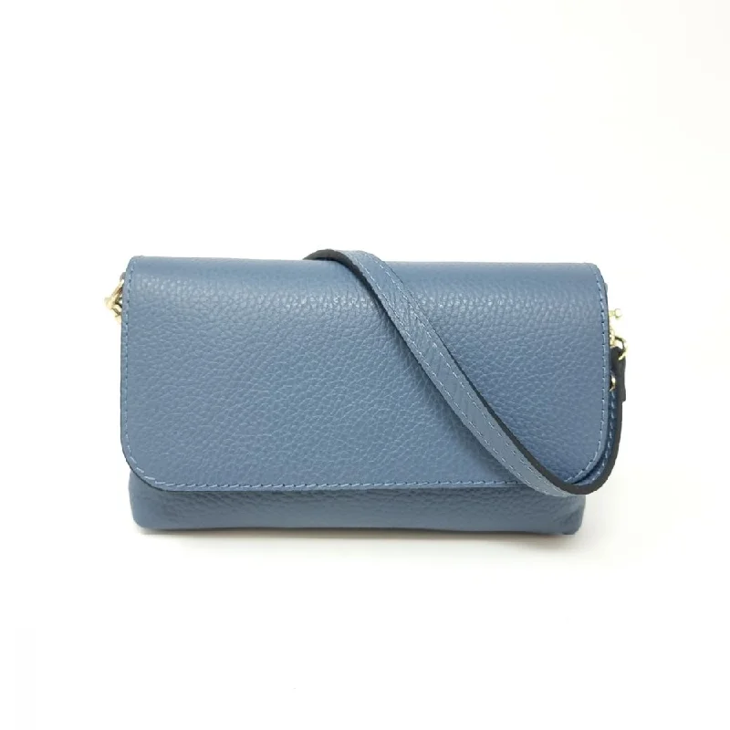 Small Leather Crossbody - Blue Jean