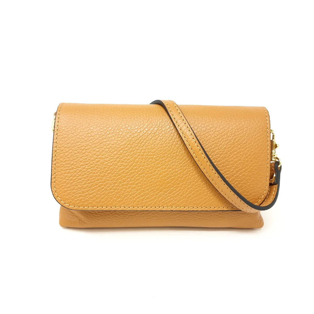 Small Leather Crossbody - Camel