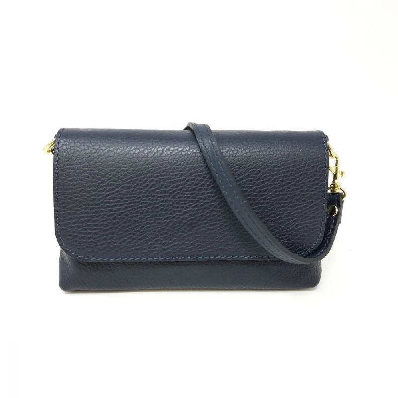 Small Leather Crossbody - Navy Blue