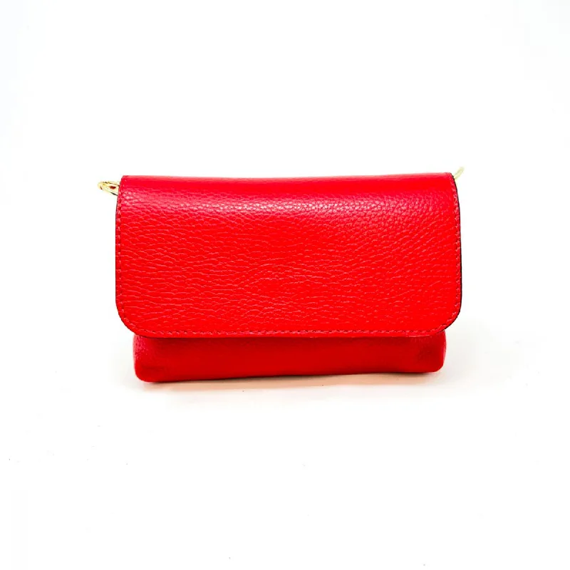 Small Leather Crossbody - Red