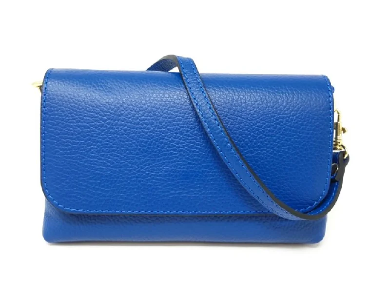 Small Leather Crossbody - Royal Blue