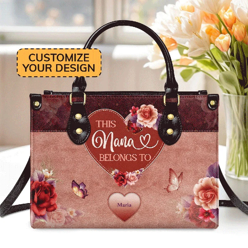 Bid Farewell To The Old Season This Mom/Grandma Belongs To - Personalized Leather Handbag MB81 Sleek And Stylish Handbags At Lower Prices