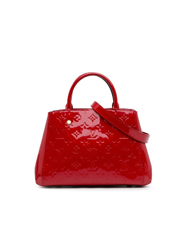 Monogram Vernis Leather Montaigne BB with Detachable Strap and Interior Pockets