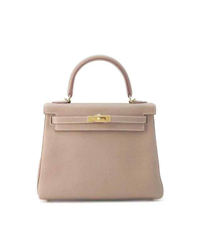 Leather Kelly II Retourne Bag with Top Handle and Detachable Strap