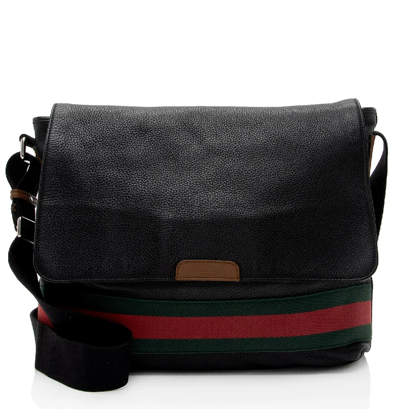 Gucci Leather Signature Web Messenger (SHF-6F03zC)