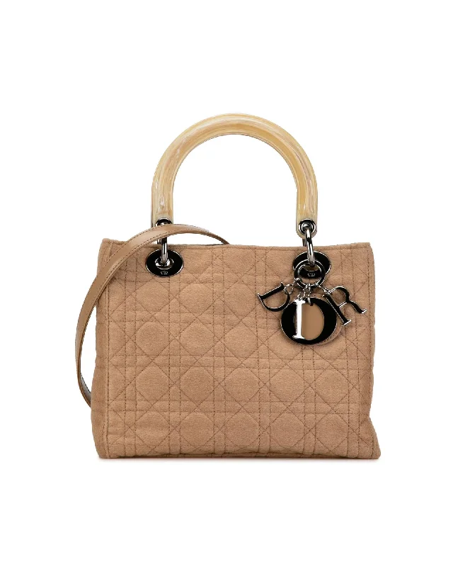 Wool Quilted Medium Lady Dior Handbag