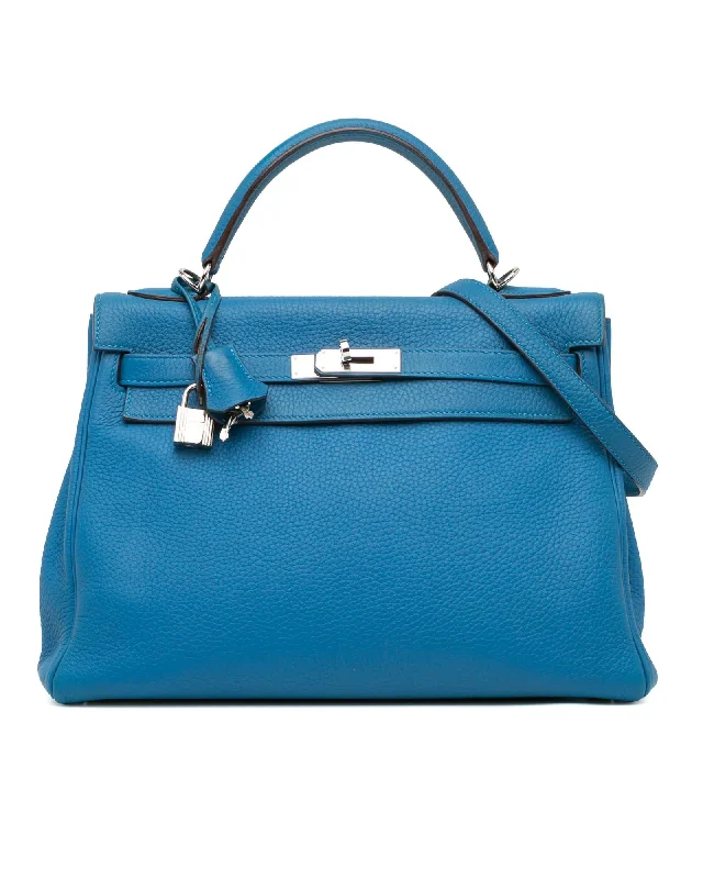 Clemence Leather Kelly II Retourne Bag with Detachable Strap