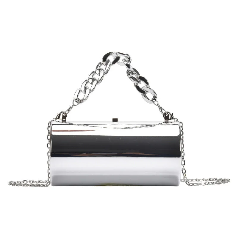Metal Cylinder Clutch Bag Flash Sale On Elegant Bags – Limited Stock Available