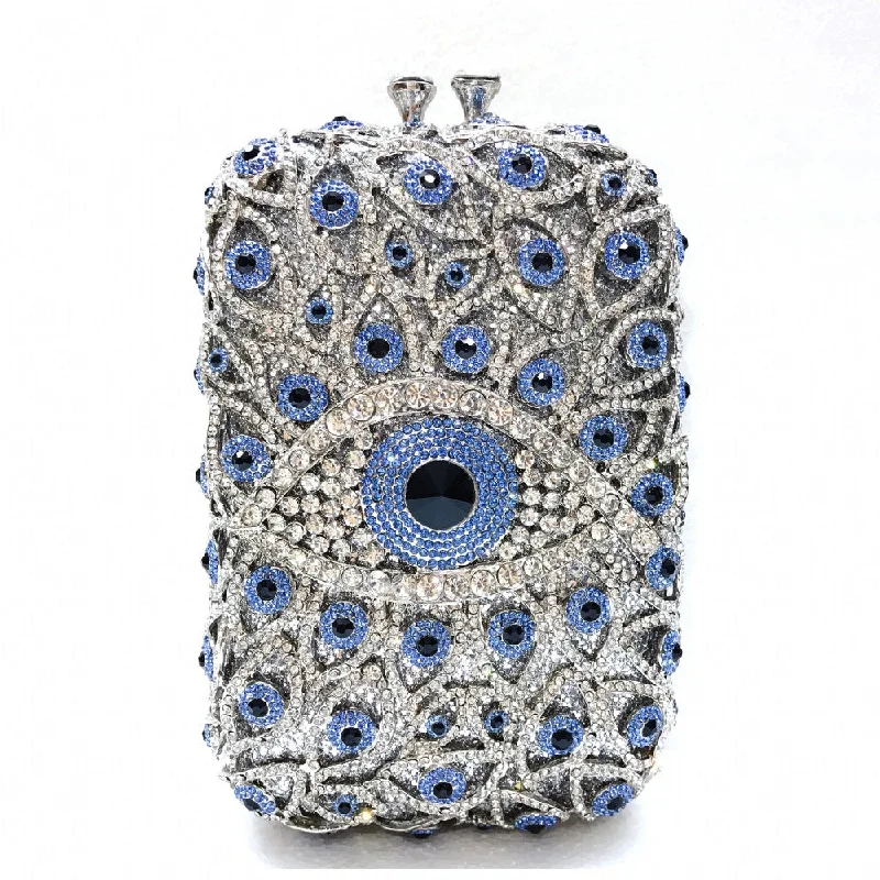 NEW COLORS! Evil Eye Rhinestone Clutch Vertical Style