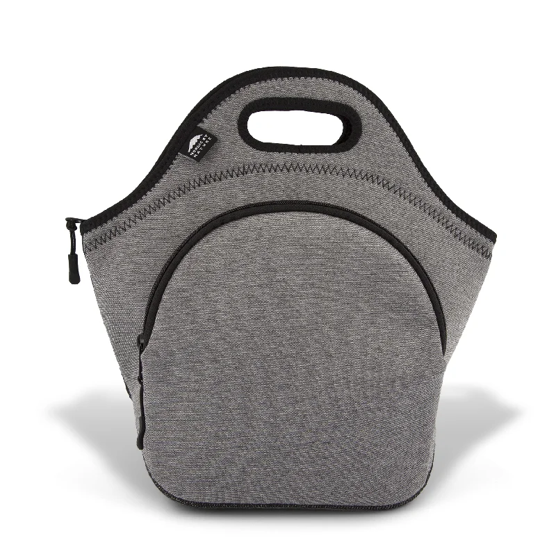 13.5" Cotton Lunch Bag Darkgray/Black