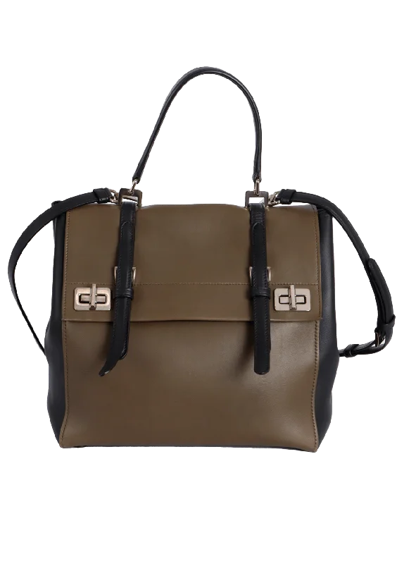 CITY CALF DOUBLE TURN-LOCK BAG