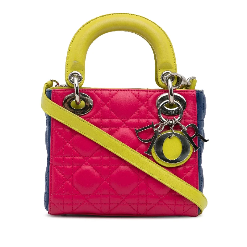 Dior Mini Lambskin Cannage Lady Dior Tricolor (SHG-mXgK8D)