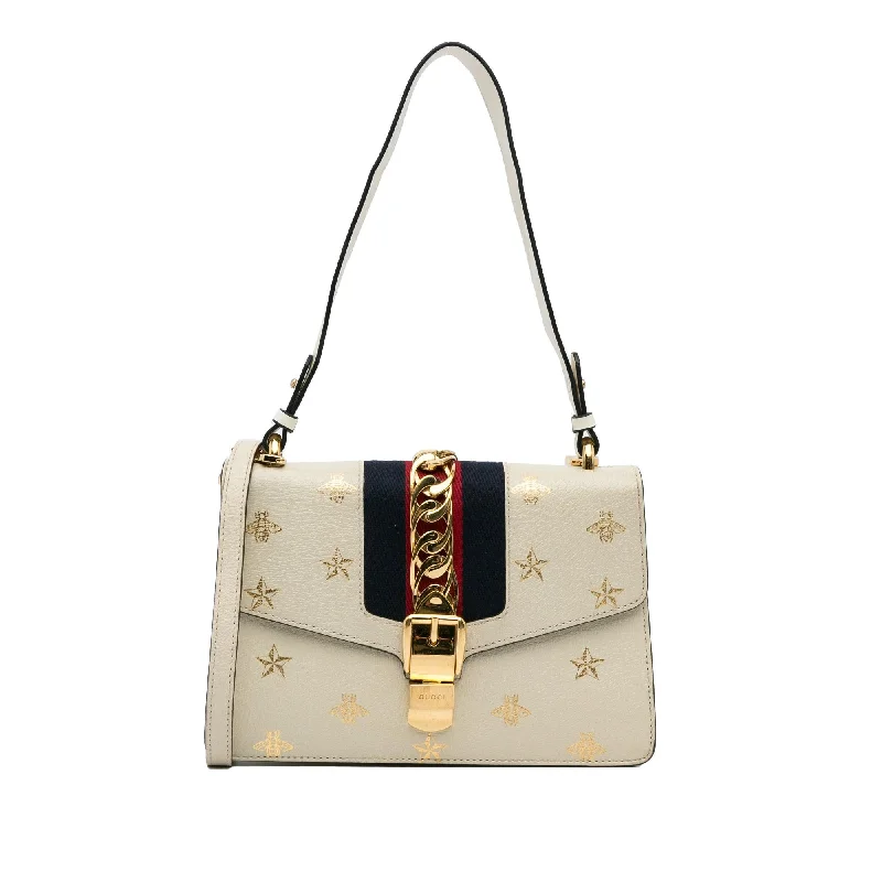 Gucci Small Bee Star Sylvie Satchel (SHG-3HcVoI)