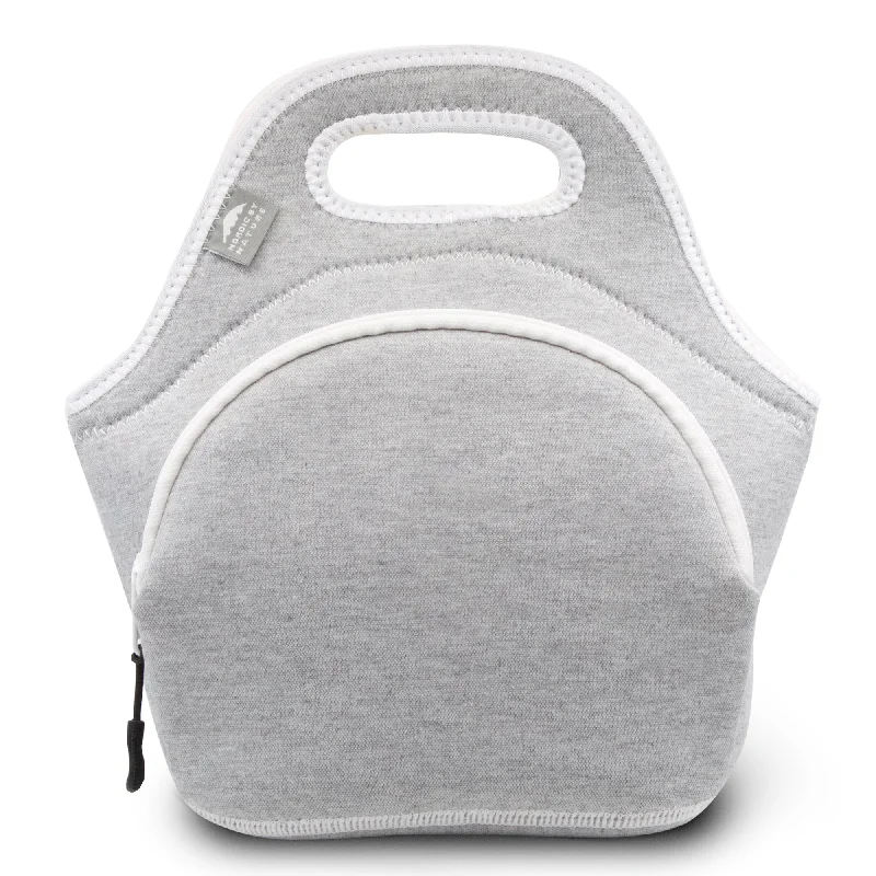 12" Cotton Lunch Bag White/Grey