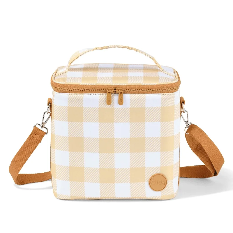 Midi Insulated Lunch Bag/Pumping Bag - Beige Gingham