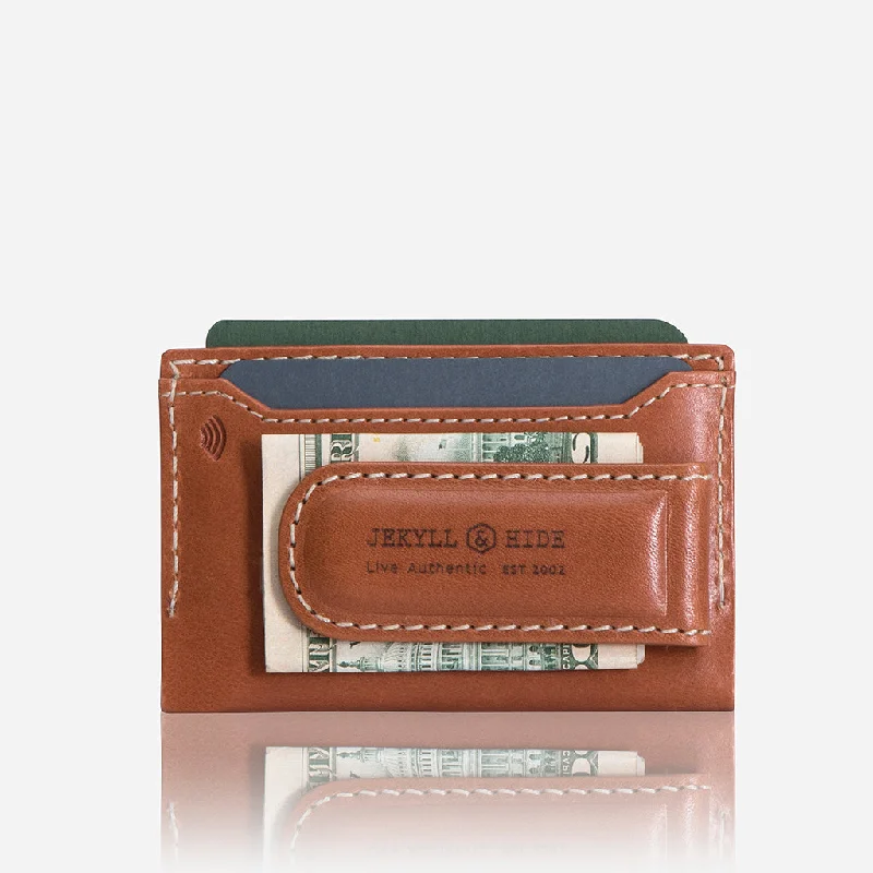 Money Clip Card Holder, Tan