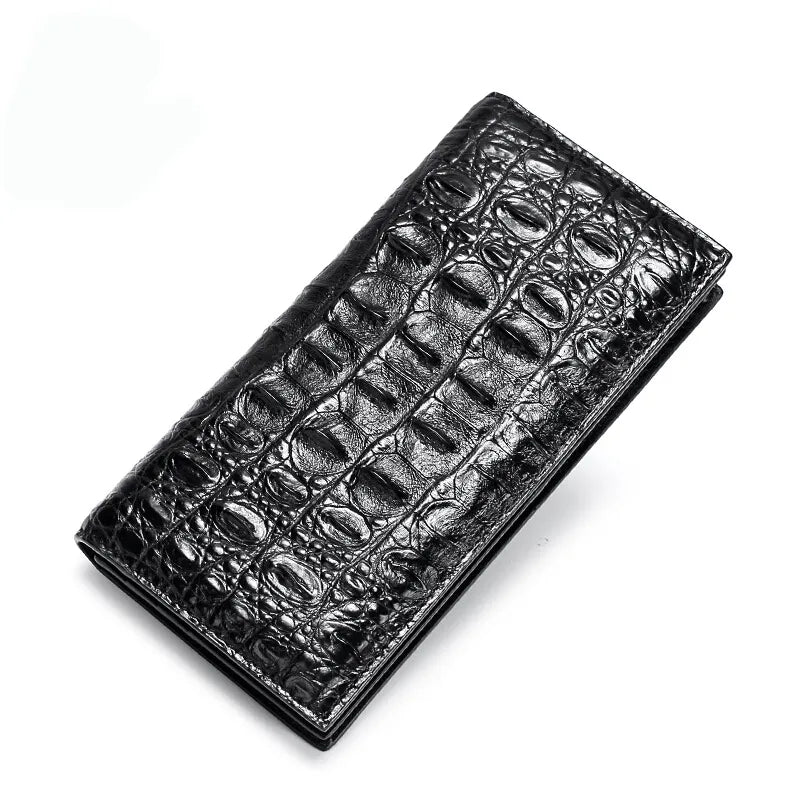 100% Real Crocodile Leather Men Long Wallet