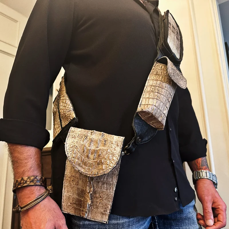 Men’s Front body Alligator Hornback Sling