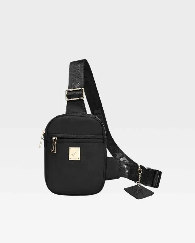 Nylon Crossbody Sling Bag in Black