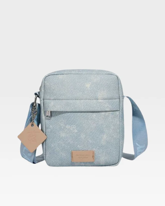 Denim Crossbody Bread Bag in Light Blue