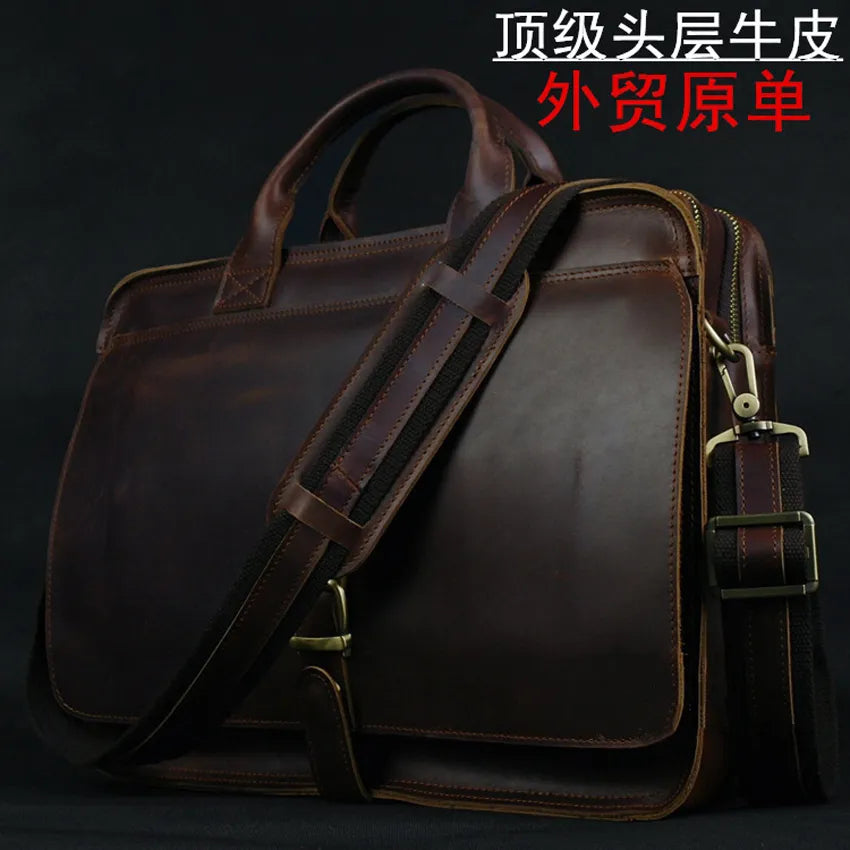 Luxury Genuine Leather Men Briefcase Business Bag