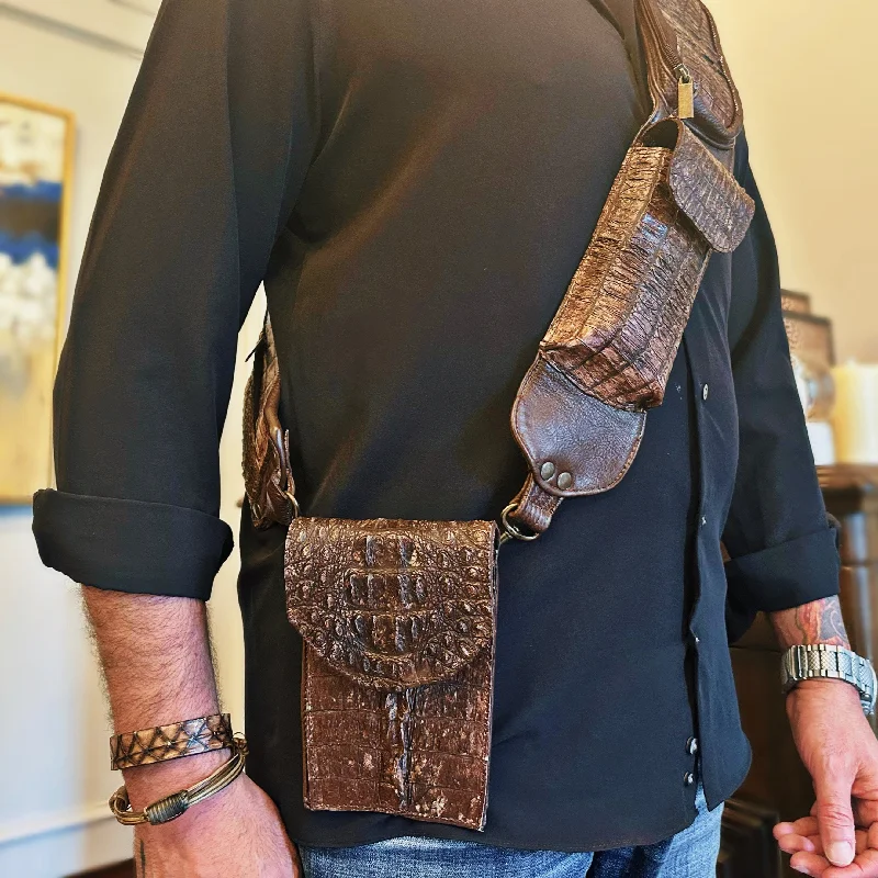 Men’s Front Body Alligator Hornback Sling