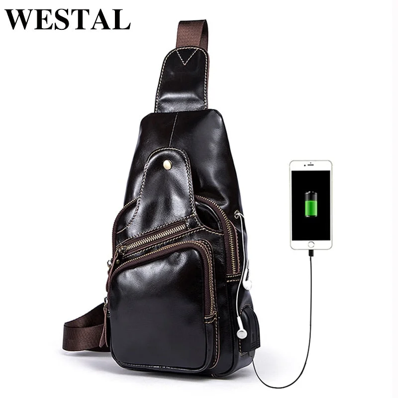 Messenger Bag Men Leather Crossbody Bags