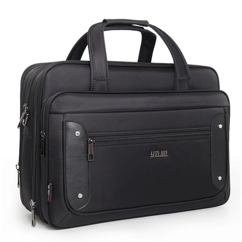 17 19 Inch Mens Classic Office Briefcase with Luggage Sleeve