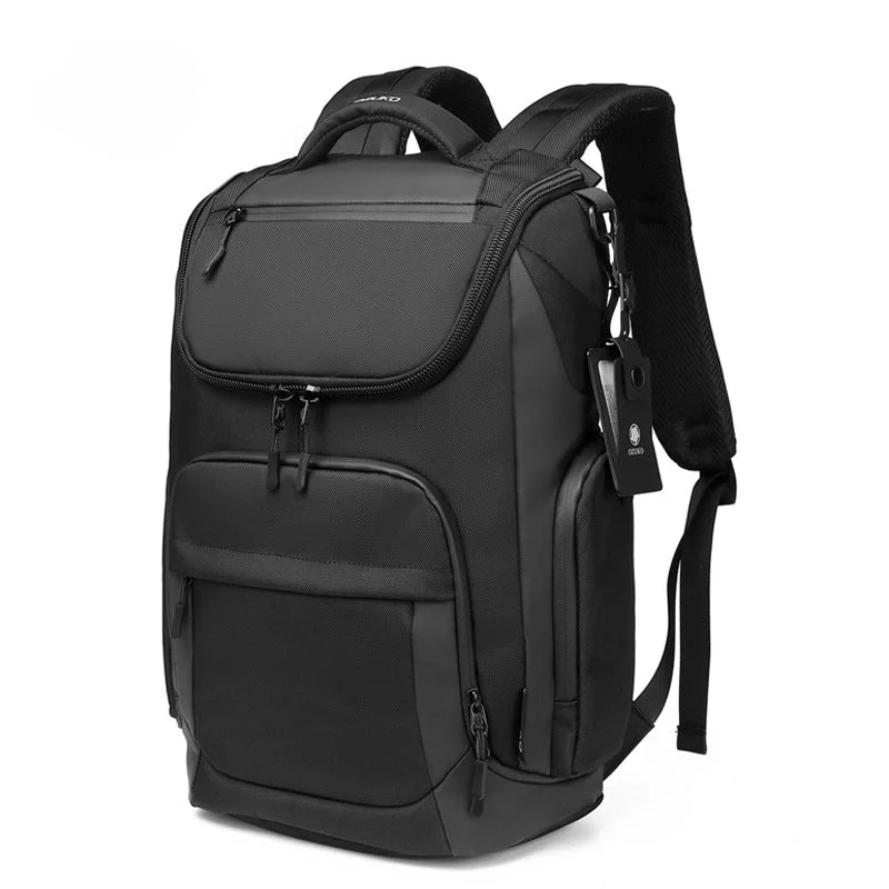 Men Waterproof 15 inch Laptop Backpack with USB Charging