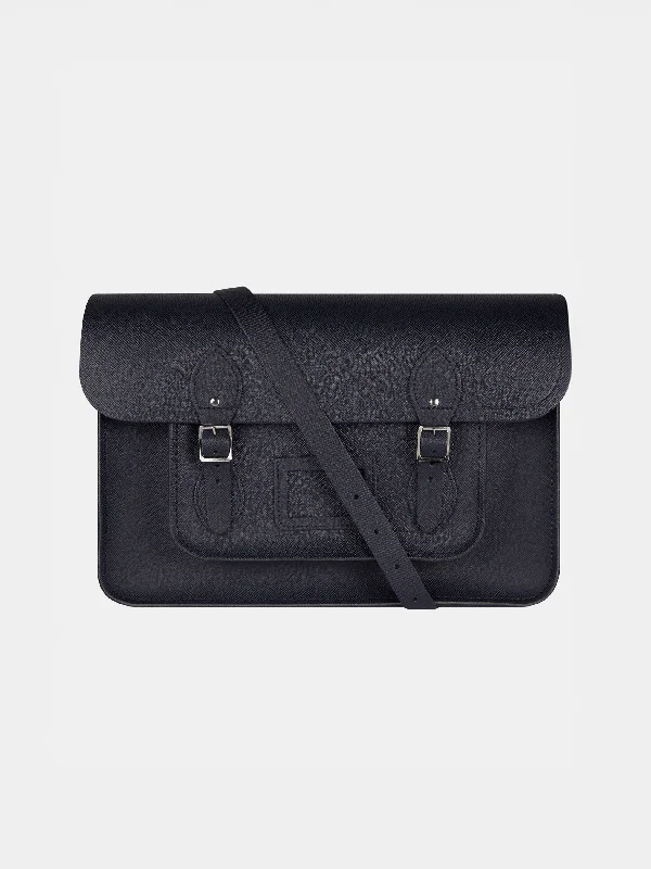 The 15 Inch Satchel - Navy Saffiano